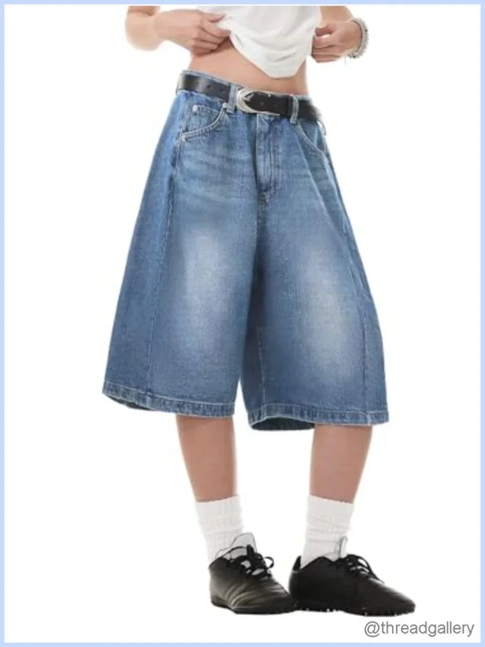 Y2K Baggy Wide Leg Bermuda Jean Shorts High Waisted Jorts